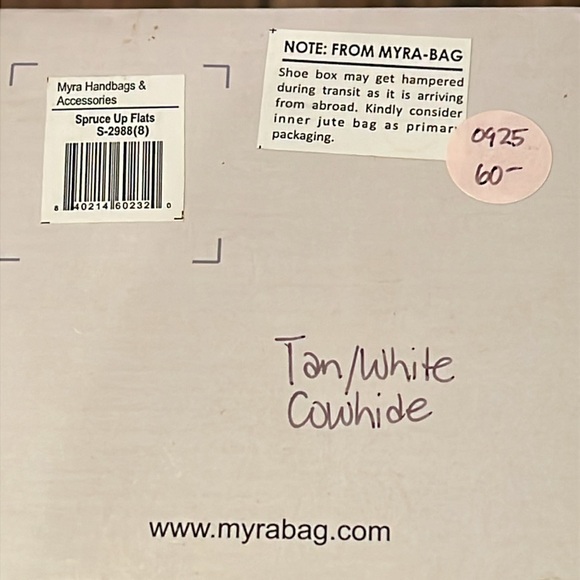 🐄 NWT Myra brand leather and cow hide“Spruce-Up” style flats - Picture 3 of 13